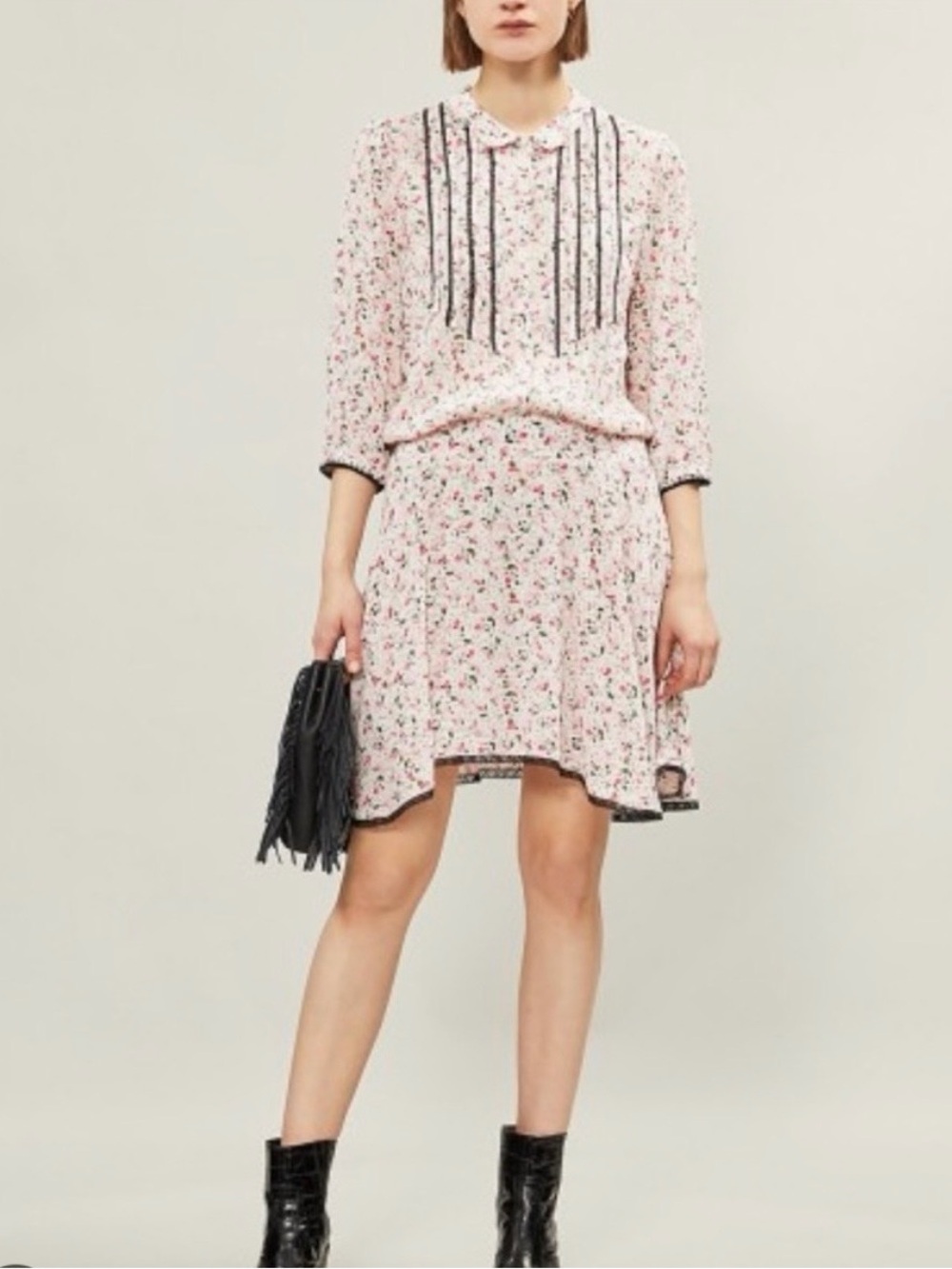Zadig & Voltaire Raspail pink floral dress XS